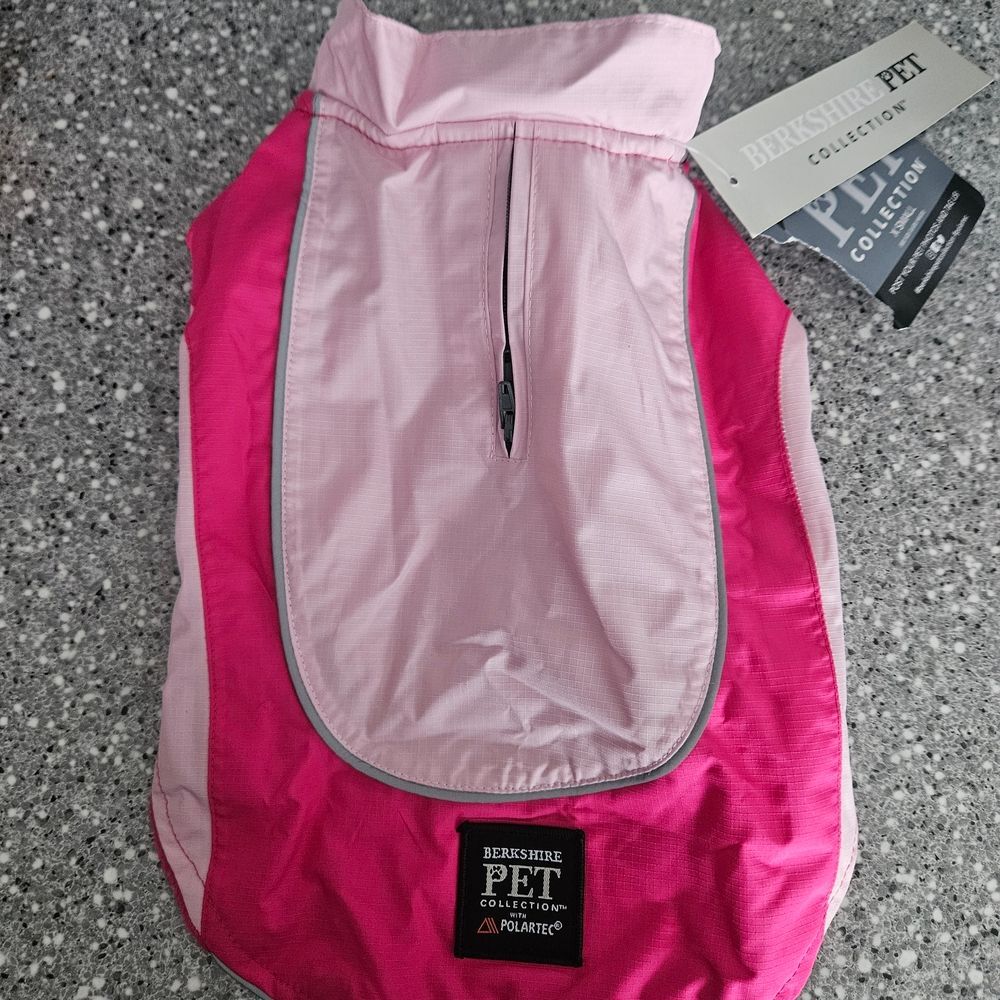 Pink Reflective Pet Dog Rain Jacket Size Xsmall
